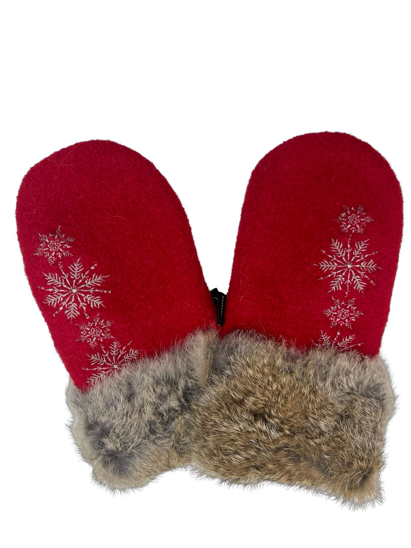 One of a Kind Sweater Mittens with fur trimmed cuffs 210