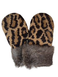 One of a Kind Sweater Mittens with fur trimmed cuffs 207