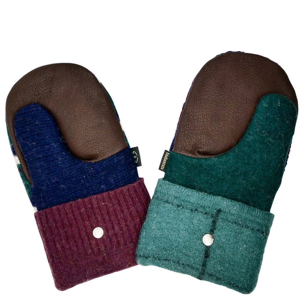 Men's SUEDE palm felted wool Bernie mittens, upcycled wool sweater mittens, warm lined offers mens mittens, mens recycled sweater miittens size L