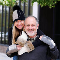 Sweater Mittens with Fur Trimmed Cuffs